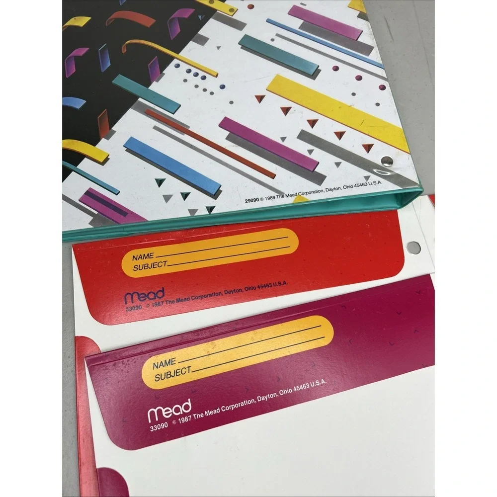 Vintage 1989 MEAD Flapper Binder TRAPPER KEEPER Retro 3 Ring Notebook W- Inserts